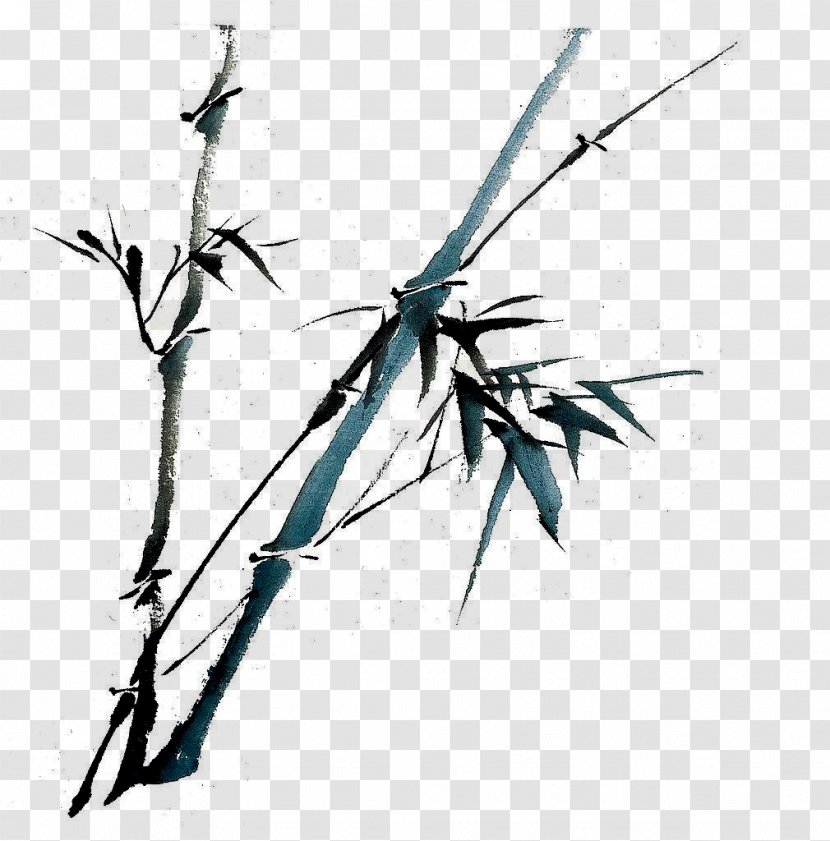 Bird-and-flower Painting Chinese Ink Wash Shan Shui - Bamboos Illustration Transparent PNG