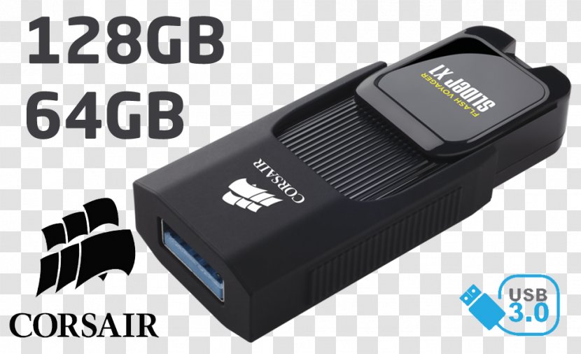 Electronics Accessory Corsair Flash Voyager Slider X1 USB Drives Product Design 3.0 - Usb 30 - Zegar Transparent PNG