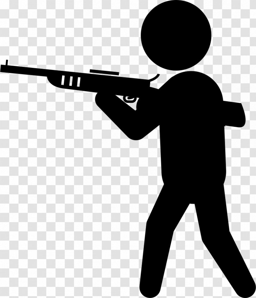 Weapon Gun Firearm Shooting - Black And White Transparent PNG