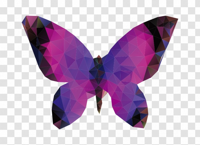 Butterfly Polygon Triangle Illustration - Invertebrate - Collage Creative Transparent PNG