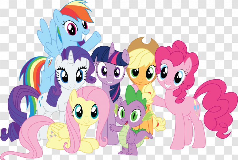 Twilight Sparkle Rainbow Dash Pinkie Pie Rarity Spike - Silhouette - Lets Transparent PNG