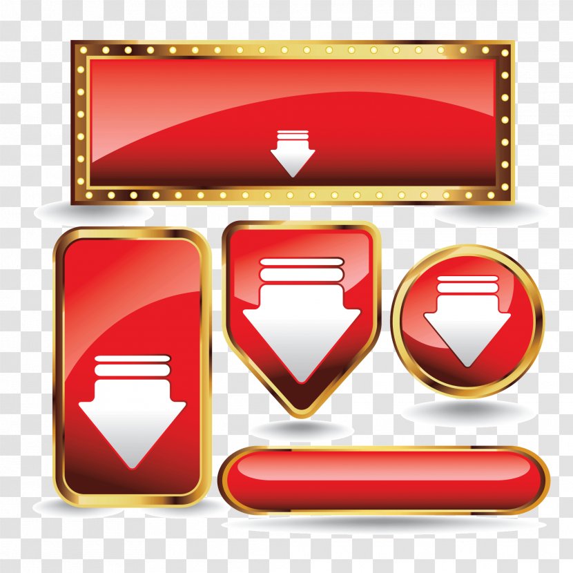 Download Button Euclidean Vector Icon - Product Design - Emitting Gradient Border Ornament Transparent PNG