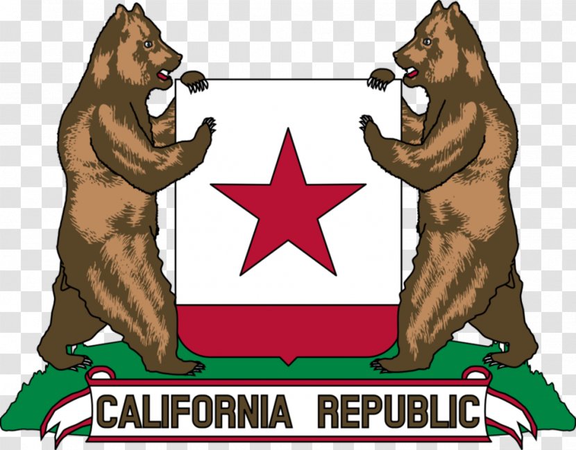 California Republic Bear Coat Of Arms Flag - Supporter Transparent PNG