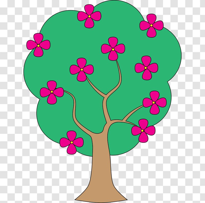 Tree Flower Blossom Clip Art - Plant - Awareness Ribbon Clipart Transparent PNG