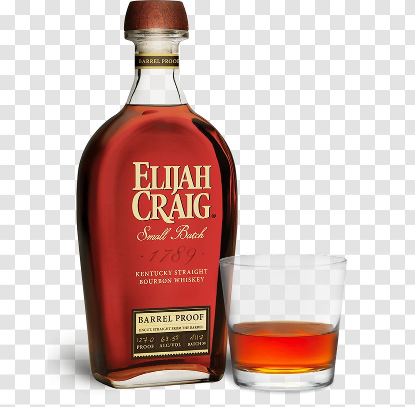 Bourbon Whiskey Distilled Beverage Elijah Craig Cask Strength - Heaven Hill - Bottle Transparent PNG