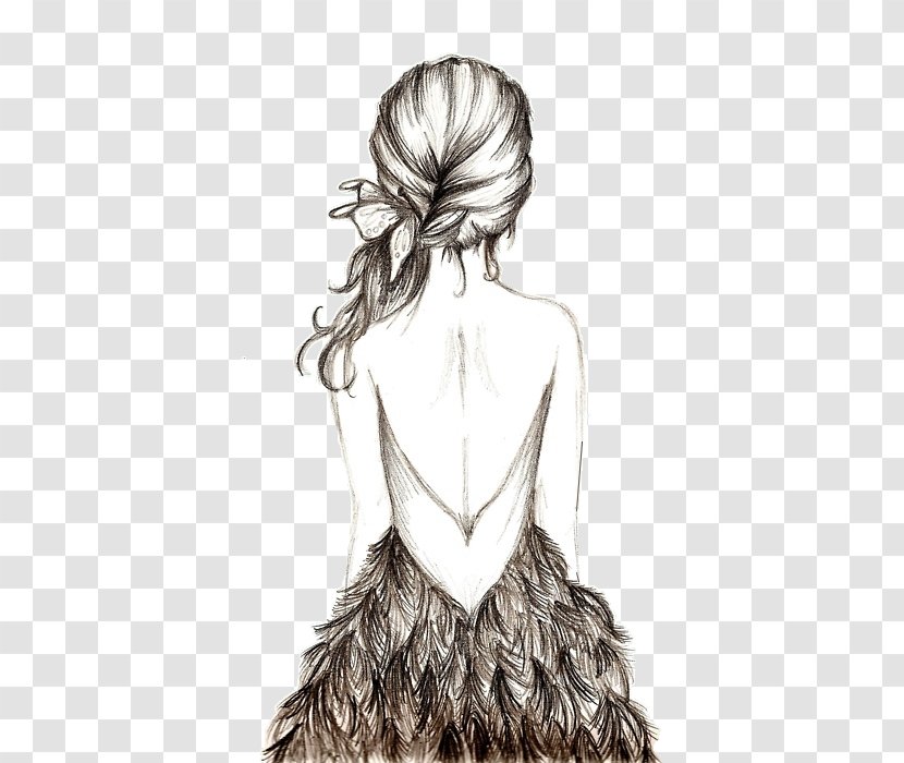 The Dress Drawing Art Sketch - Tree Transparent PNG