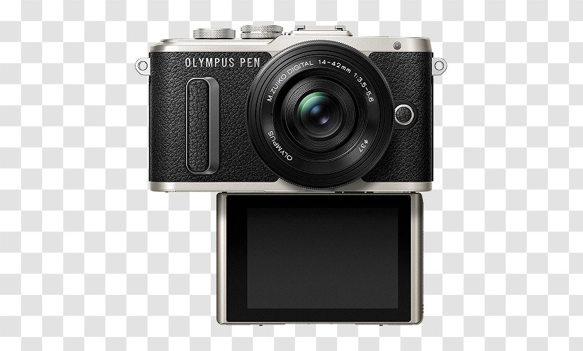 Olympus PEN E-PL8 16.1 MP Mirrorless Digital Camera - Lens - 1080pBrownM.Zuiko 14-42mm II R Interchangeable-lens Pen Kit (14-42 EZ) BlackCamera Transparent PNG