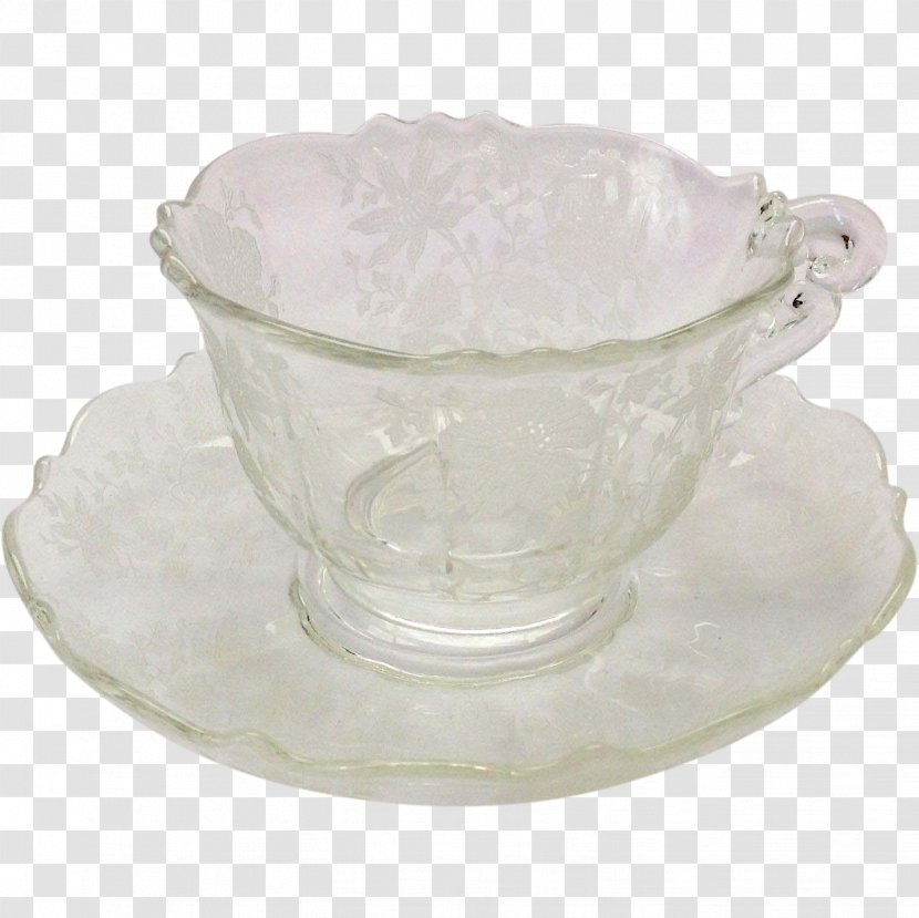 Glass Saucer Teacup Bone China - Elegant Transparent PNG