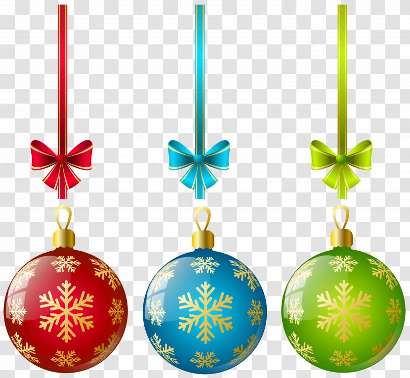 Christmas Decoration Ornament Tree Clip Art - Candle - Large Transparent Three Ball Ornaments Clipart Transparent PNG