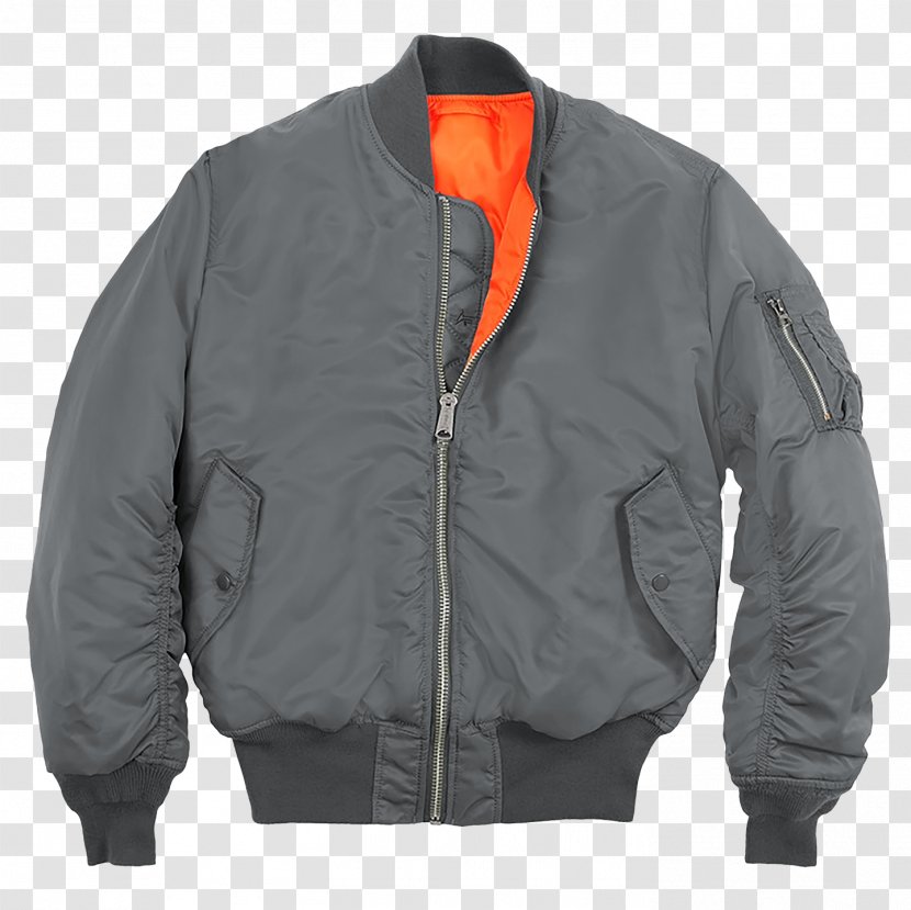 Alpha Industries MA-1 Bomber Jacket Flight Clothing - Black Transparent PNG