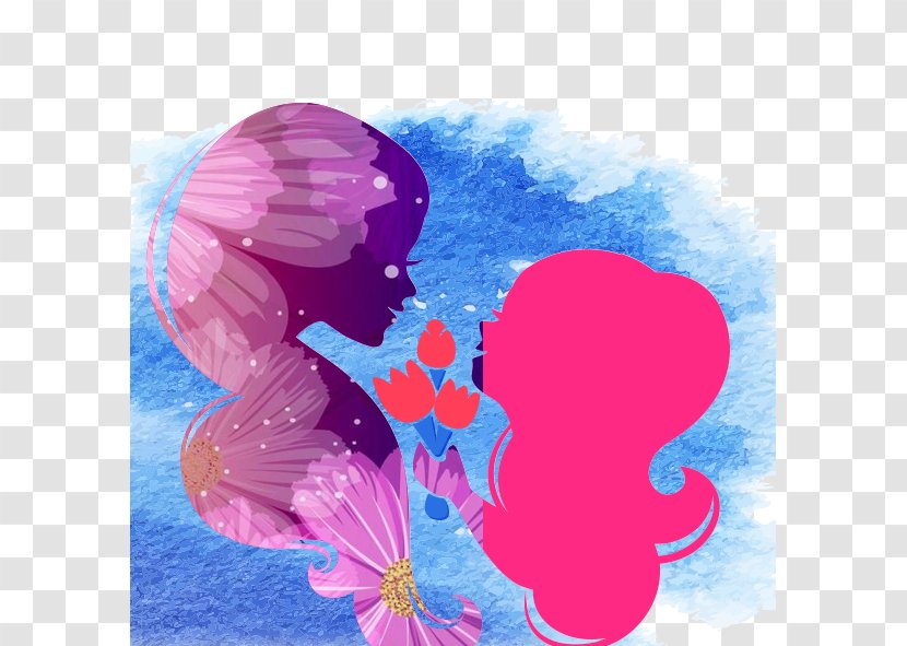 Purple Flower Silhouette - Sky - Mother's Day Transparent PNG