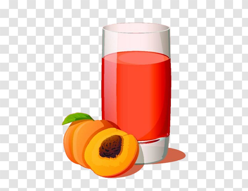 Orange Juice Drink Apple Fruit - Cartoon Juicy Peach Transparent PNG