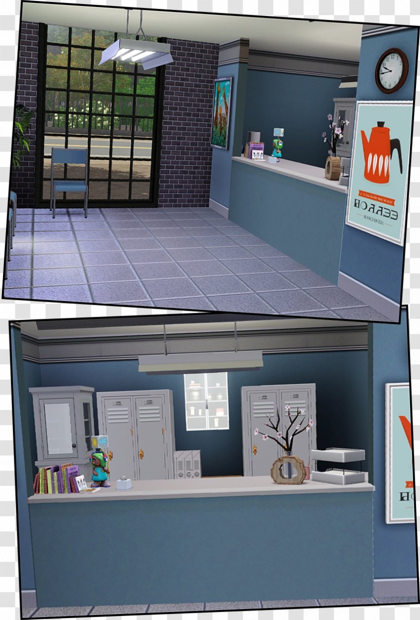 The Sims 3 2 Waiting Room Clinic Doctor's Office - Couch - Area Transparent PNG