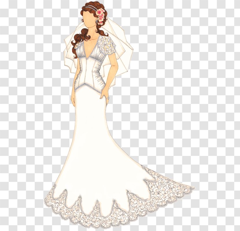 Wedding Dress Bride Gown Character - Frame Transparent PNG