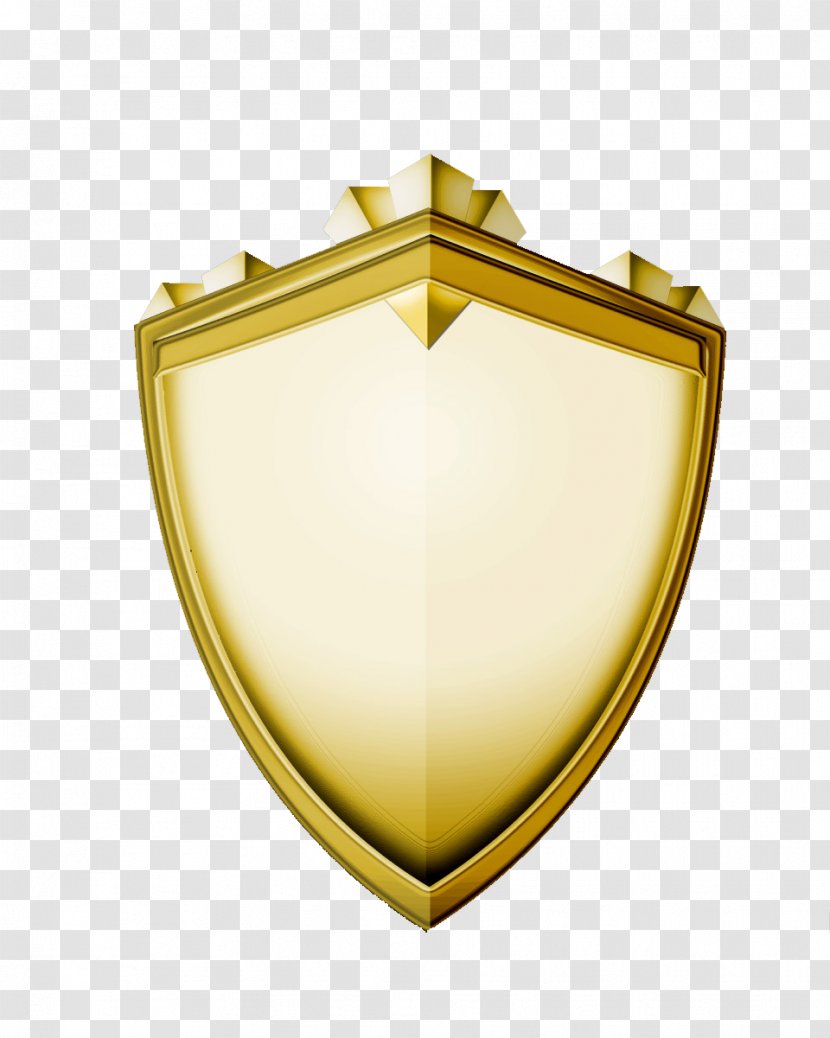 Download Button Icon - Yellow - Shield Transparent PNG