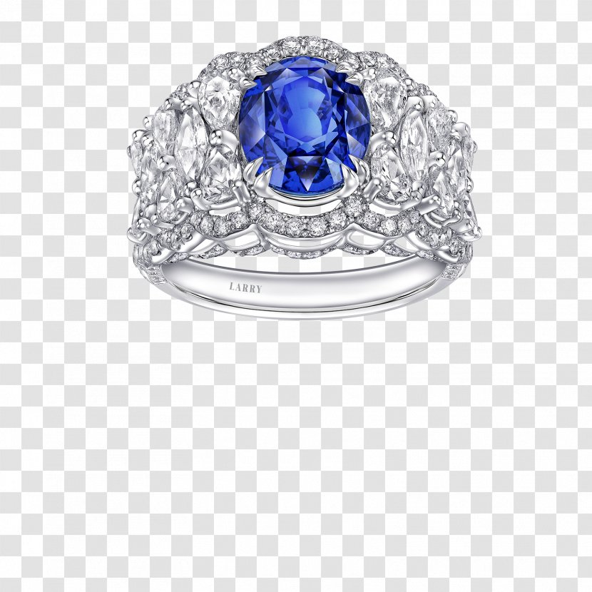 Jewellery Gemstone Sapphire Ring Blue - Silver - Diamond Transparent PNG