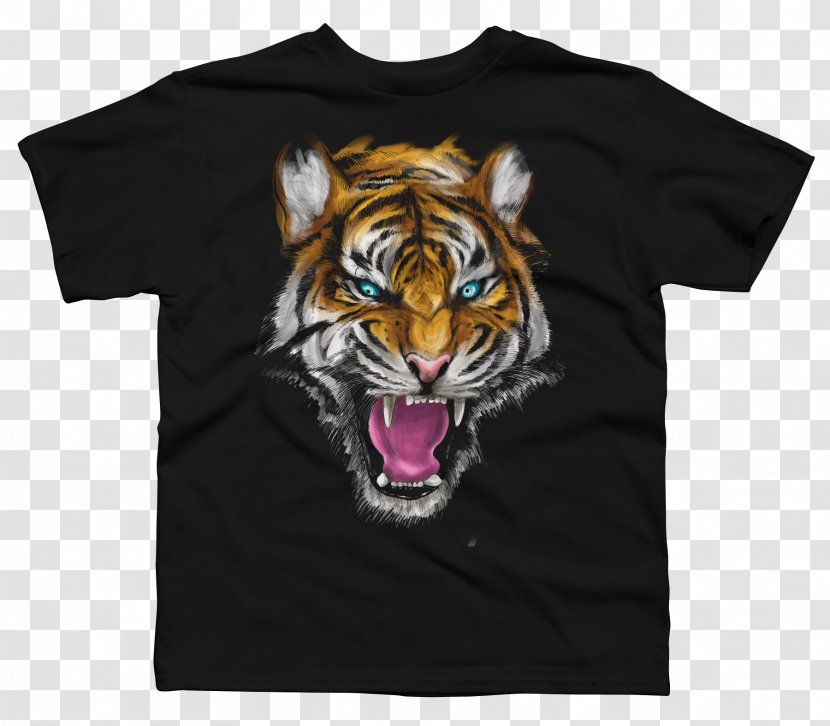 T-shirt Hoodie Clothing Snorg Tees - Roar - Ferocious Tiger Head Transparent PNG