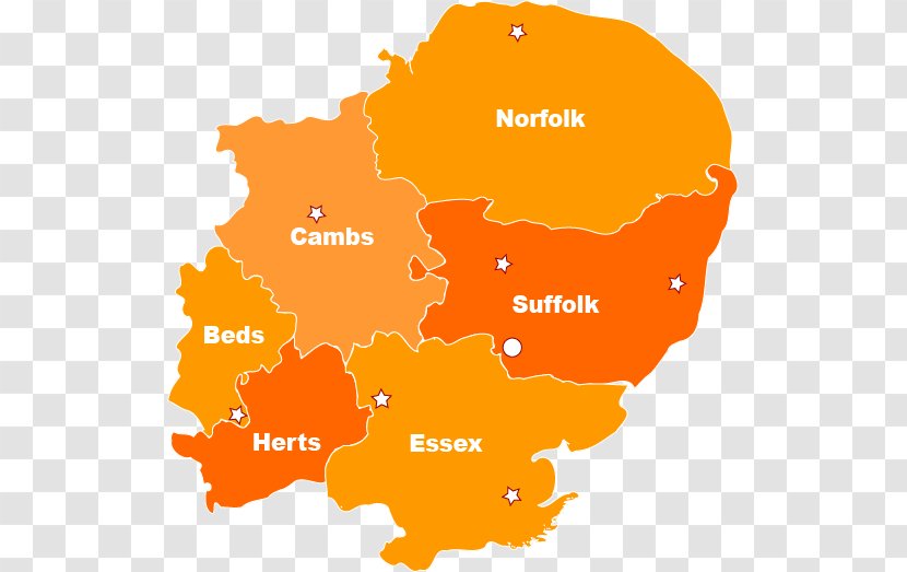 Suffolk Norfolk Cambridge Essex Northern England - Map - Saffron Walden Transparent PNG