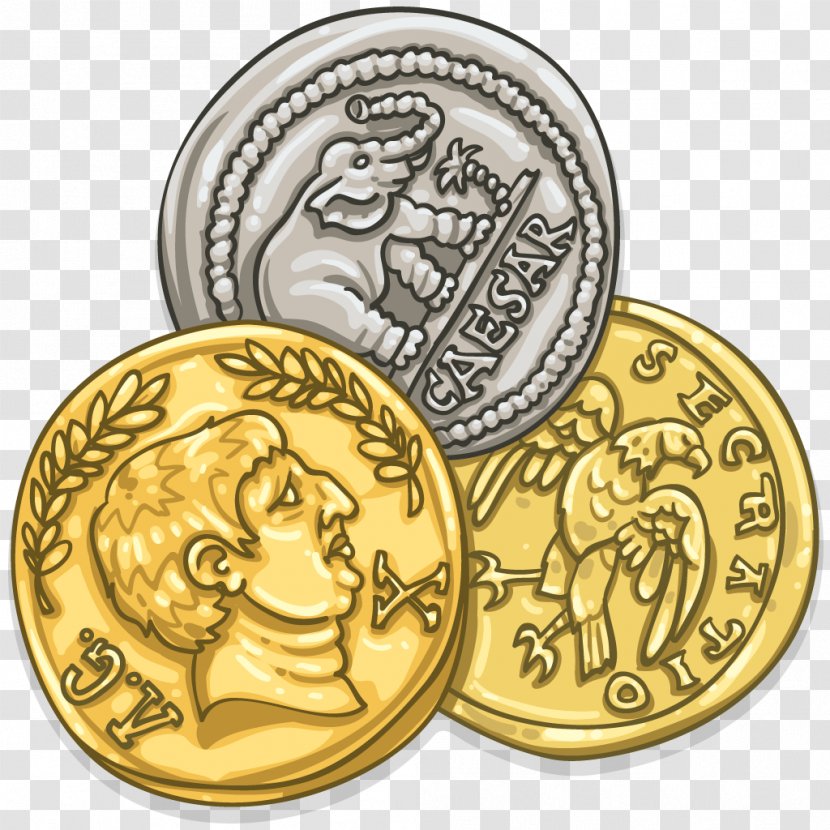 Roman Empire Coin Currency Denarius Aureus - Gold - Silver Transparent PNG