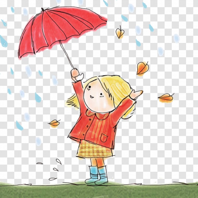 Umbrella Cartoon Child Art Happy Transparent PNG
