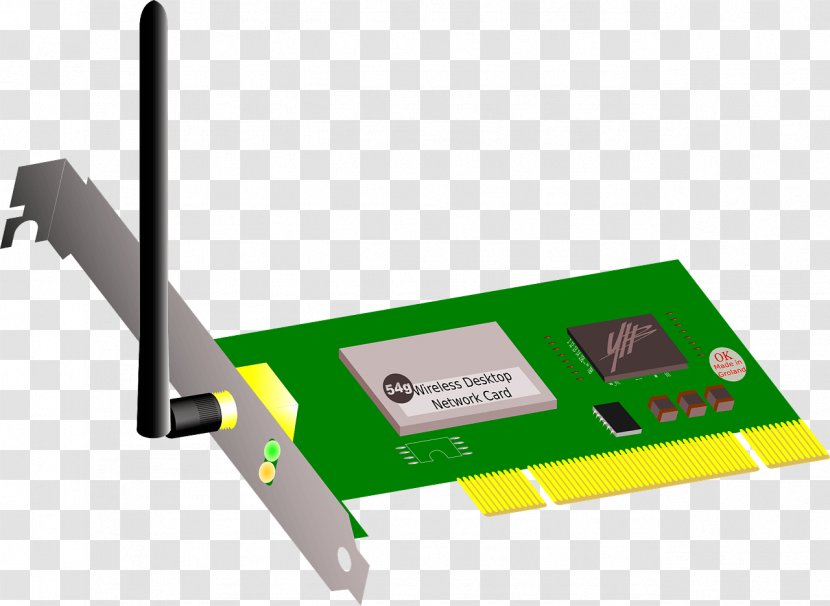 Wi-Fi Network Cards & Adapters Wireless Interface Controller Clip Art - Computer Transparent PNG