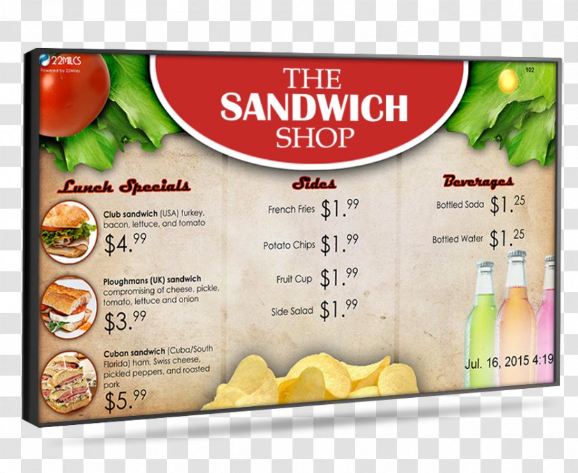 Bistro Digital Signs Menu Restaurant Signage - Information - Ideas Transparent PNG