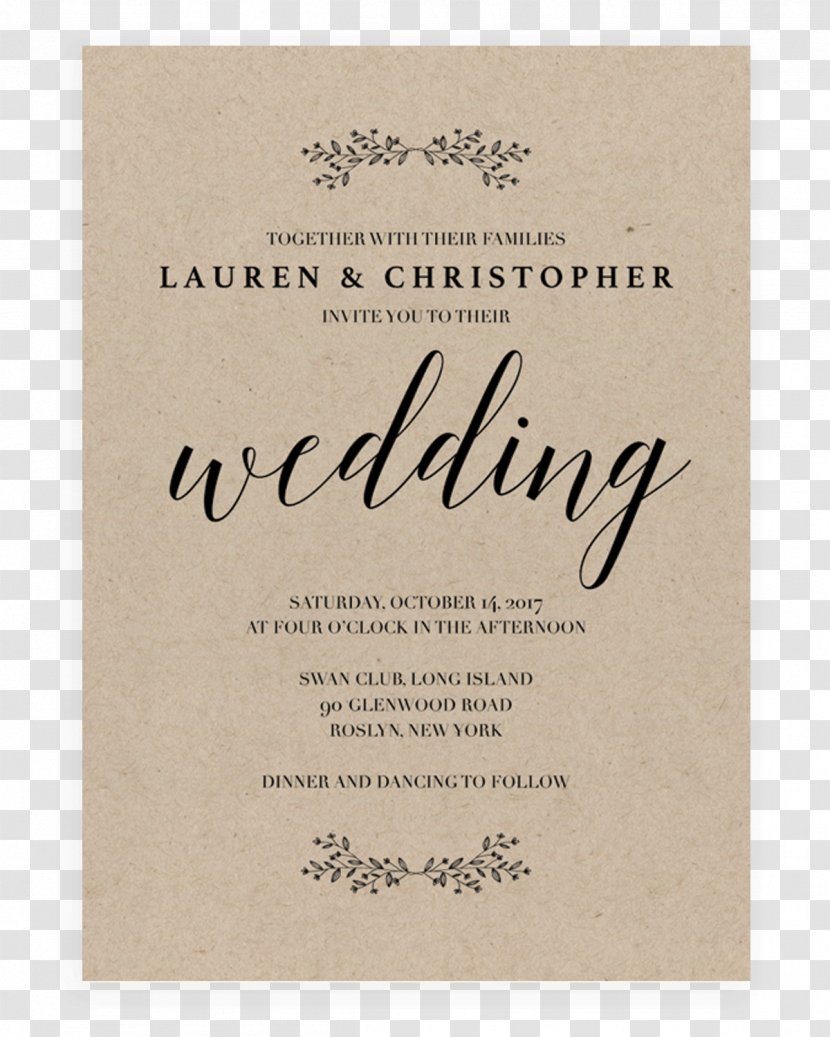 Wedding Invitation Paper Convite Green - Etiquette Transparent PNG