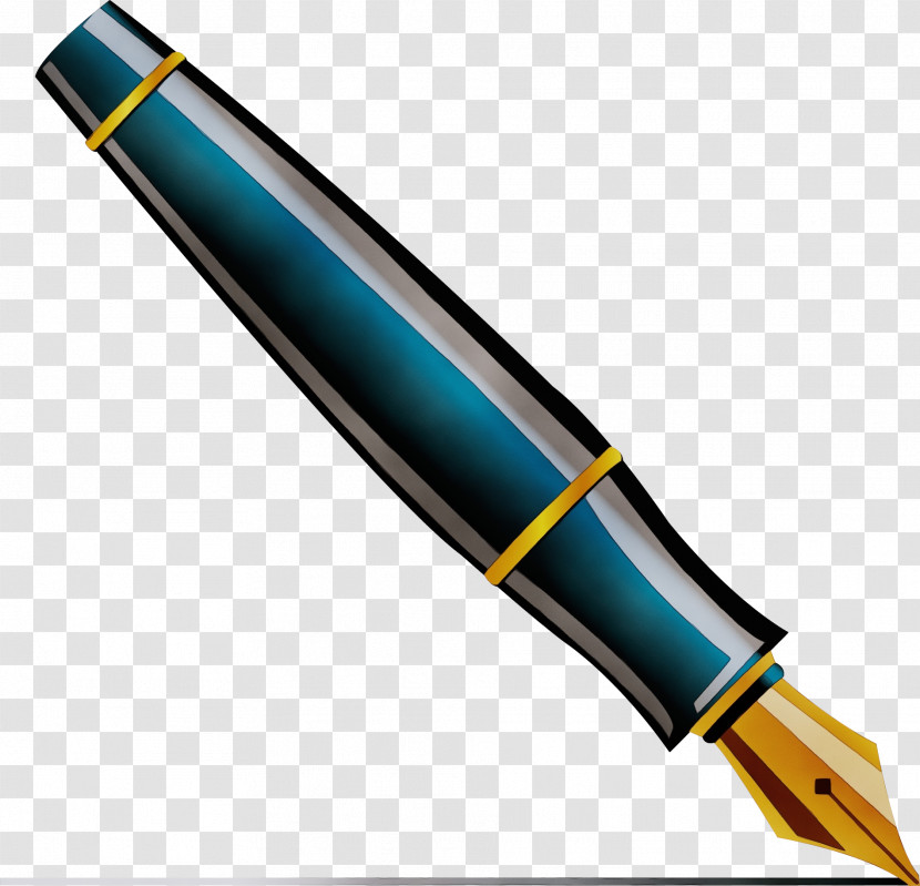 Pen White Blue Icon Office Supplies Transparent PNG