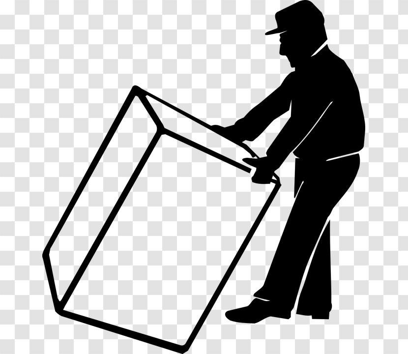 Mover Laborer Clip Art - Black And White - Sitting Transparent PNG