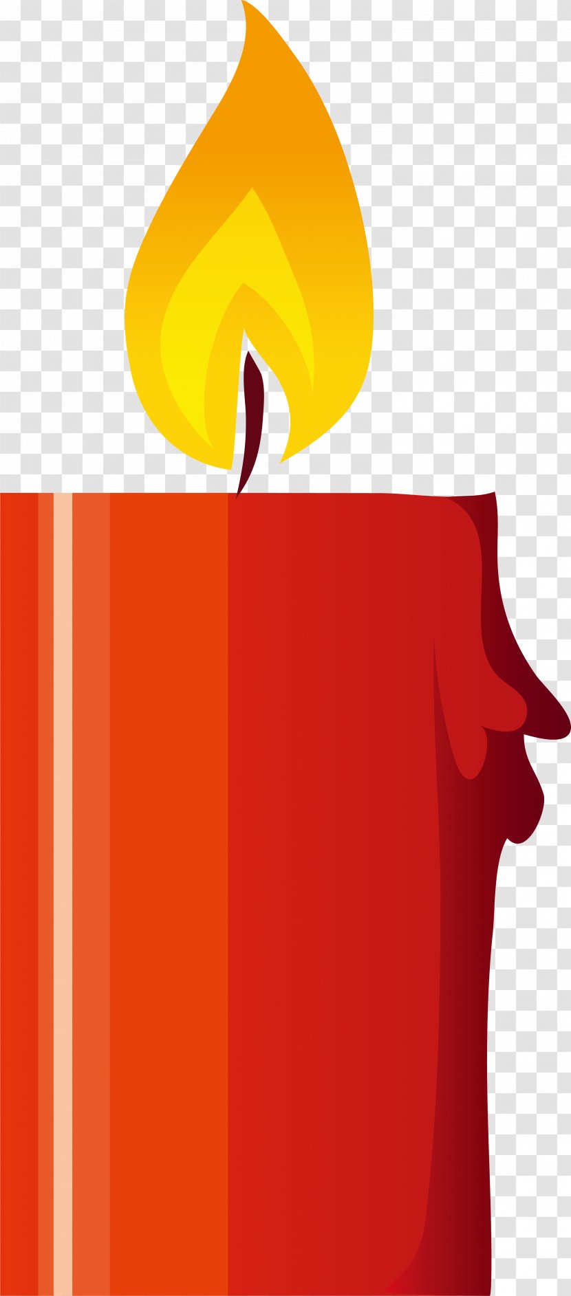 Yellow Illustration - Flame - Little Fresh Red Candle Transparent PNG