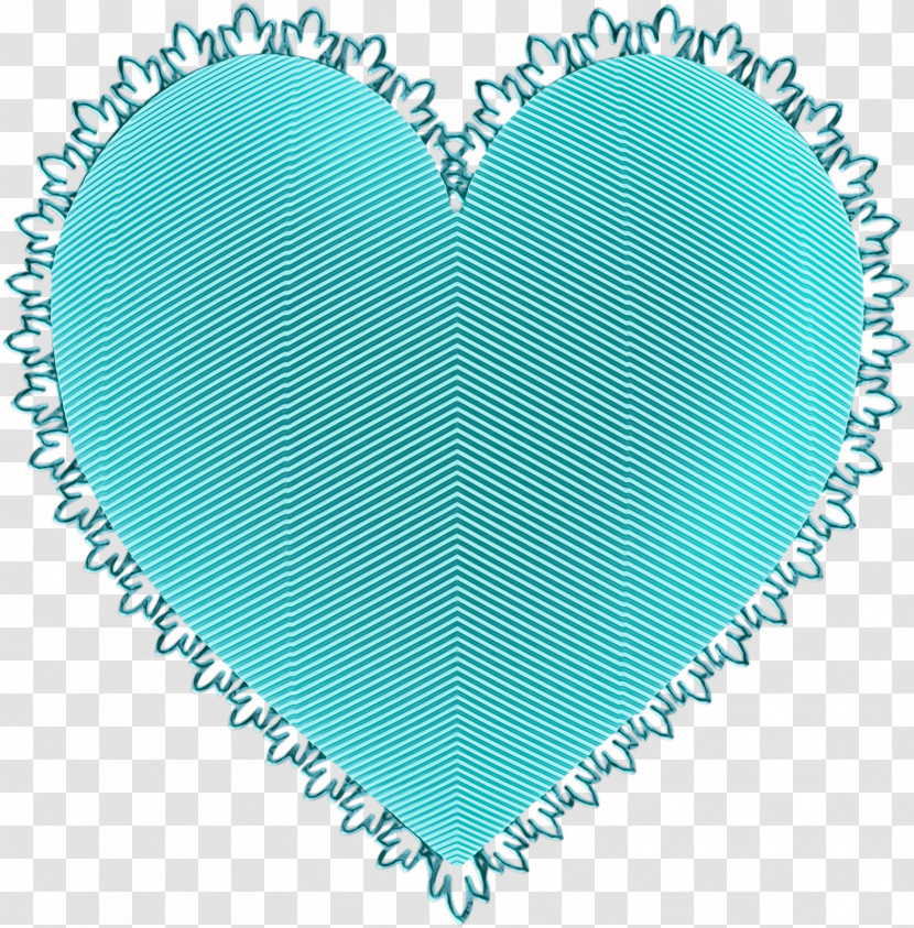 Green Heart Aqua Turquoise Teal Transparent PNG