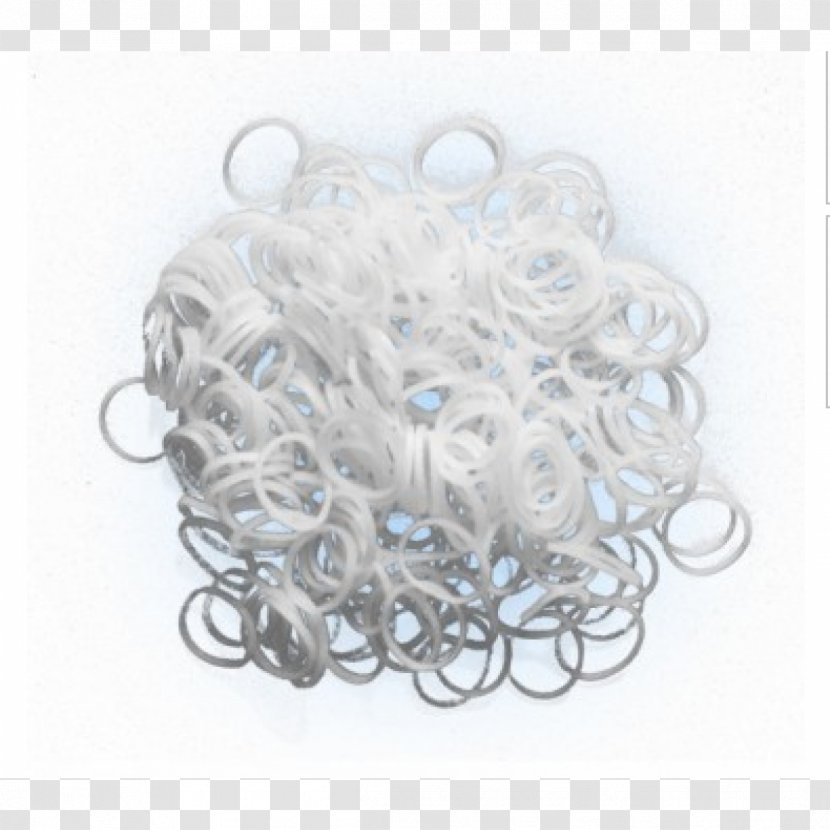 Rainbow Loom Rubber Bands Silver - White Glitter Transparent PNG