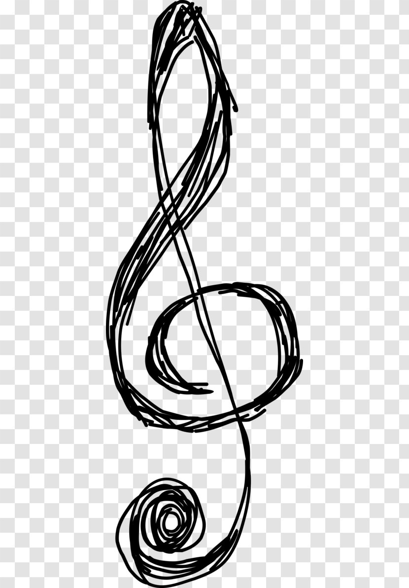 Treble Clef Drawing Musical Note - Heart - Key Transparent PNG