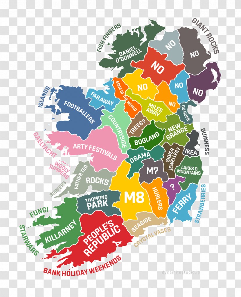 Counties Of Ireland County Carlow Stereotype Map Fermanagh - World Transparent PNG