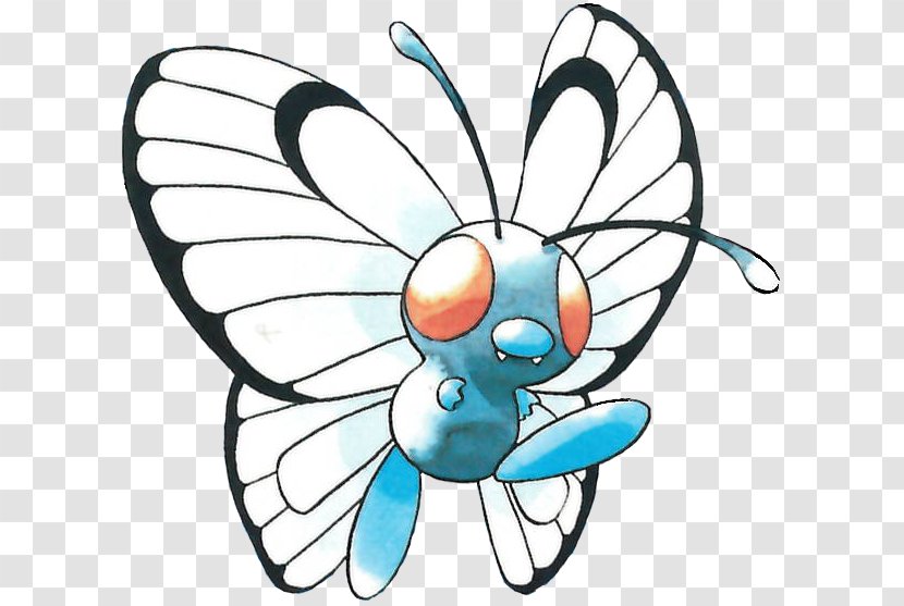 Pokémon Red And Blue Monarch Butterfly Butterfree Pikachu Adventures - Wing Transparent PNG
