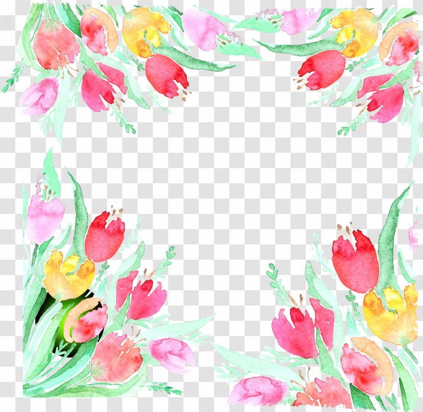 Flower Tulip Watercolor Painting - Petal - Hand-painted Vector Transparent PNG