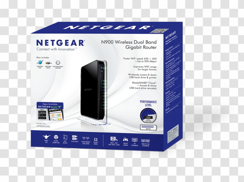 Netgear WNDR4300 Wireless Router Wi-Fi - Wndr4300 - USB Transparent PNG