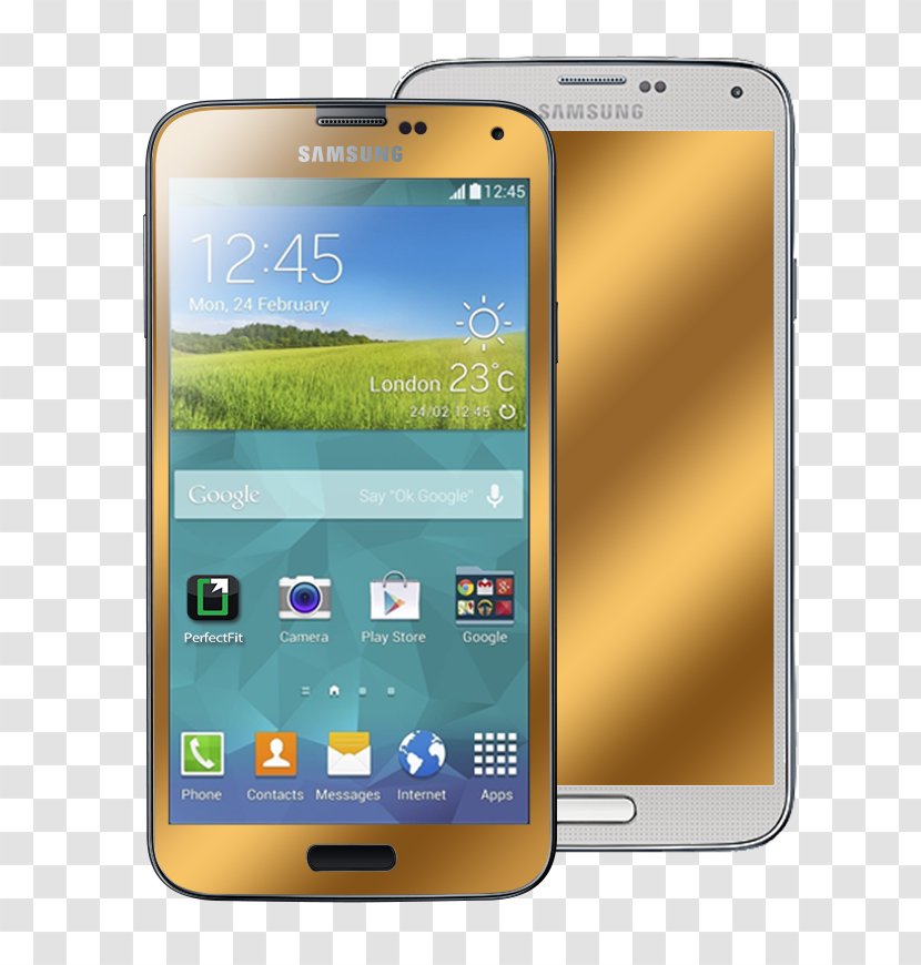 Amazon.com Samsung Galaxy S5 Screen Protectors Case - Cellular Network - Glass Gold Transparent PNG