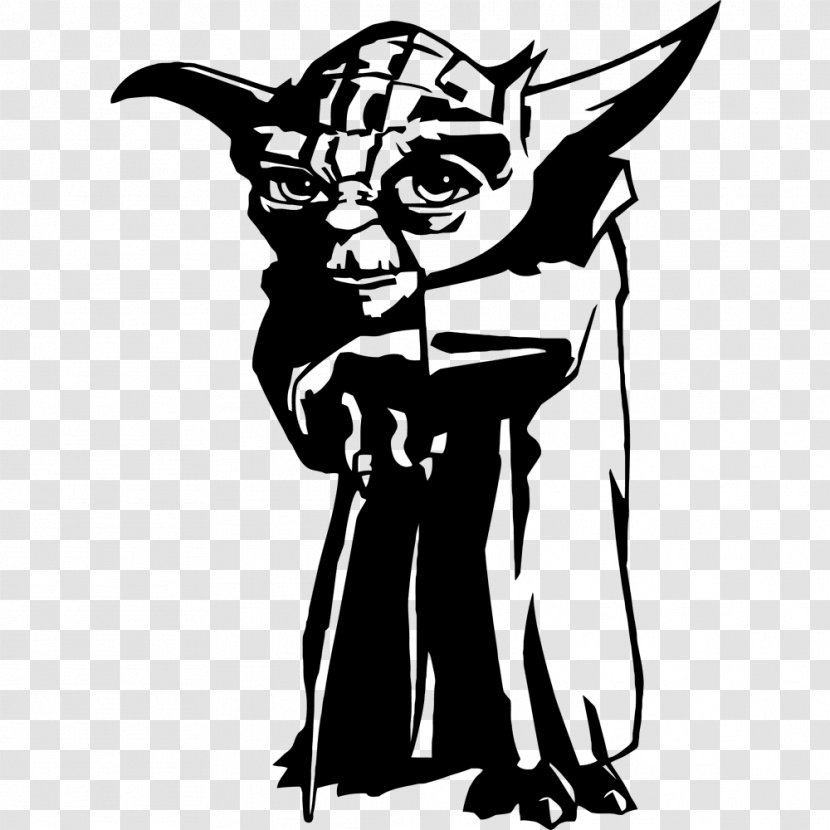 Yoda Poster Sticker - Black Transparent PNG