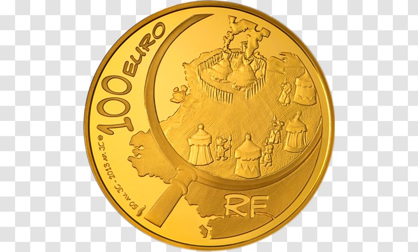 Coin Asterix Obelix Gold 100 Euro Note - The Gaul Transparent PNG