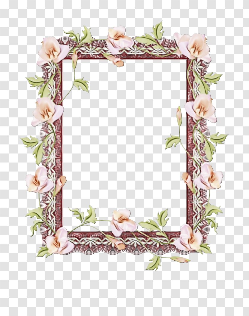 Floral Background Frame - Picture Frames - Mirror Interior Design Transparent PNG