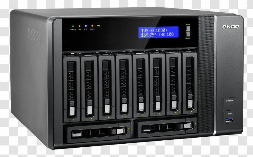 Network Storage Systems QNAP Systems, Inc. Video Recorder Data - Computer Servers - NAS DT TVS-1282T-I7-64G 12BAY 3 4GHZQC 64GB DDR4 4XGBE 2XTHB 5XUSB3.0 INOthers Transparent PNG