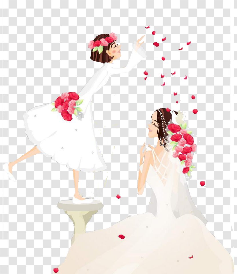 Bridesmaid Wedding Illustration - Heart - Bride And Transparent PNG
