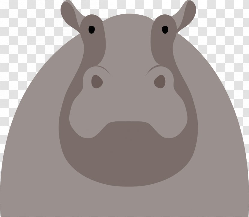 Hippopotamus Cartoon Illustration - Flat Design - Vector Hippo Transparent PNG