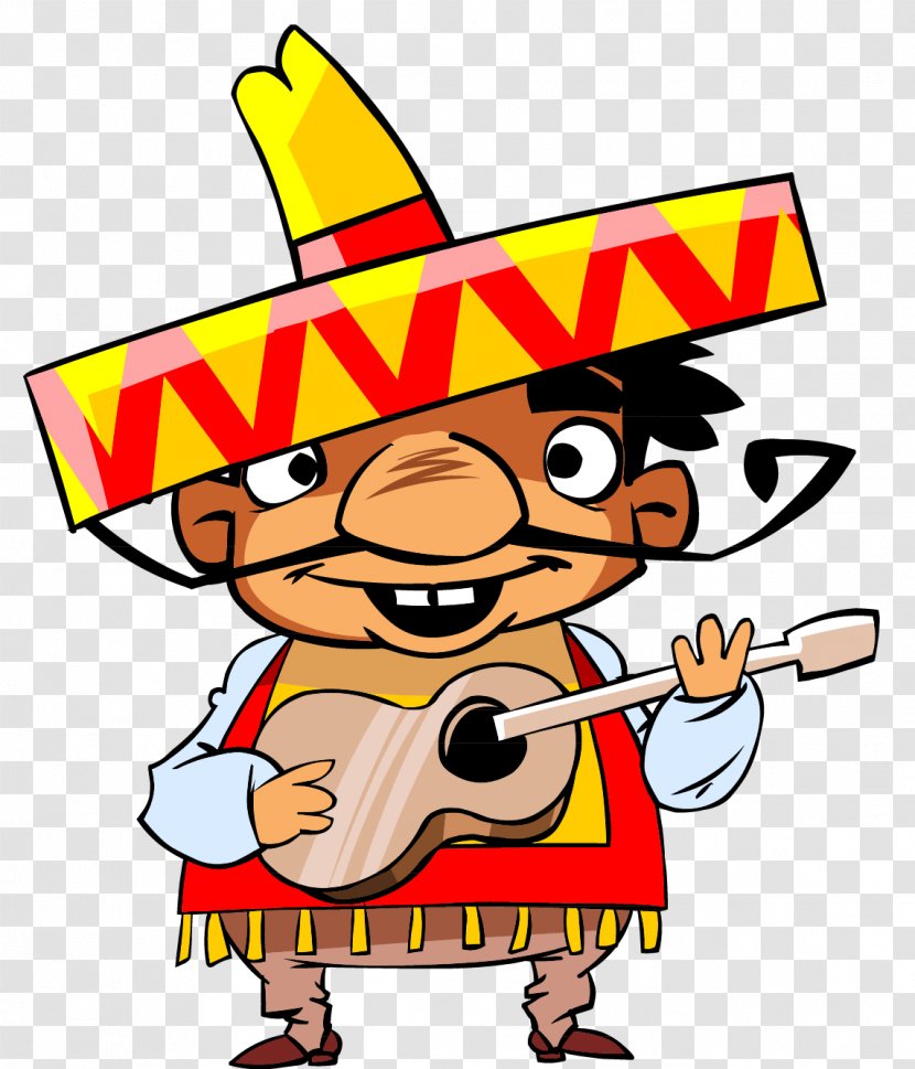 Mexican Cuisine Vector Graphics Cartoon Image Mexicans - Music Of Mexico - Funny Grateful Person Transparent PNG
