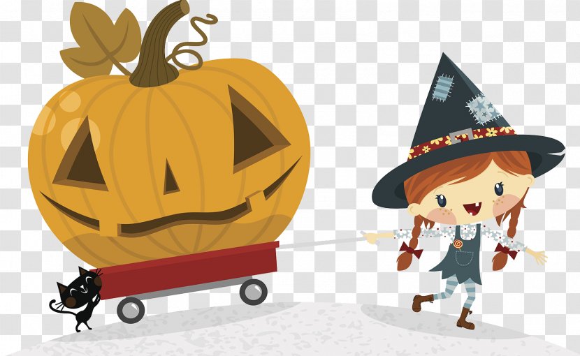 Halloween Trick-or-treating Cartoon Illustration - Flower - Witch Pumpkin Head Transparent PNG