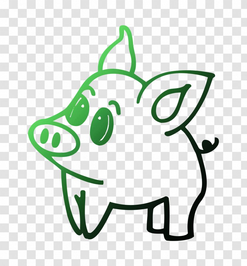 Pig Clip Art Cartoon Line - Domestic Transparent PNG