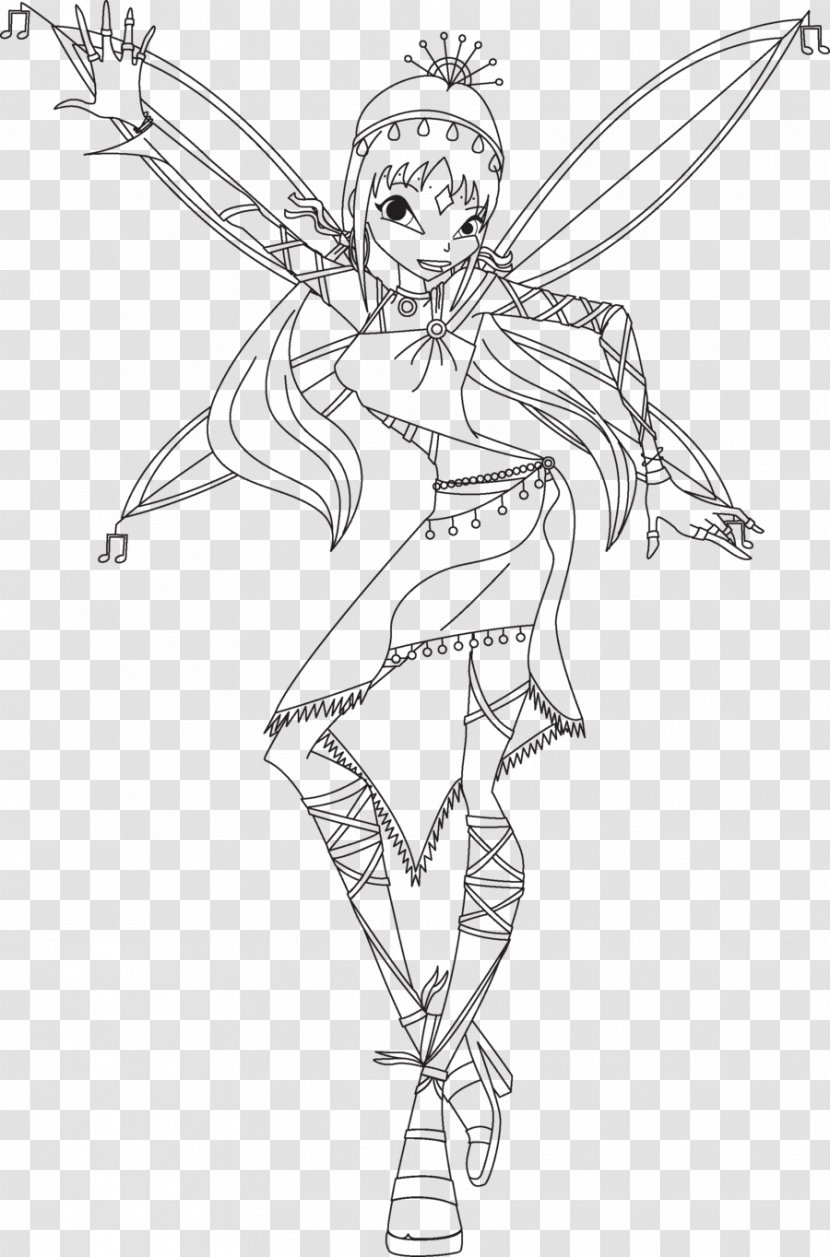 Musa Stella Coloring Book Colouring Pages Image - Wing - Enchantix Winx Transparent PNG
