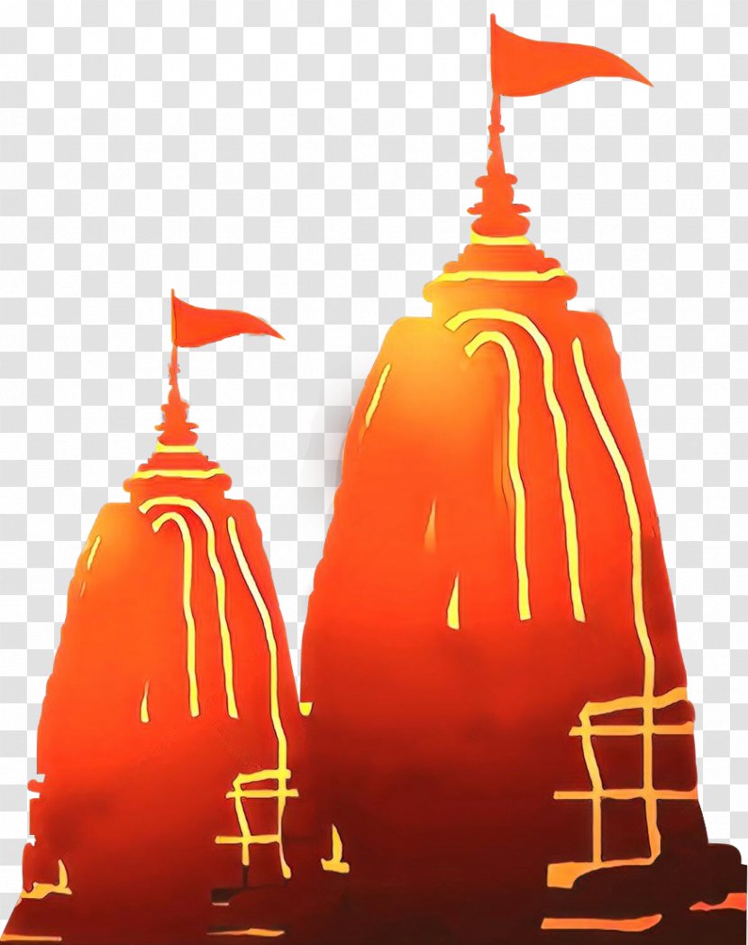Orange Background - Hindu Temple Architecture - Tower Spire Transparent PNG
