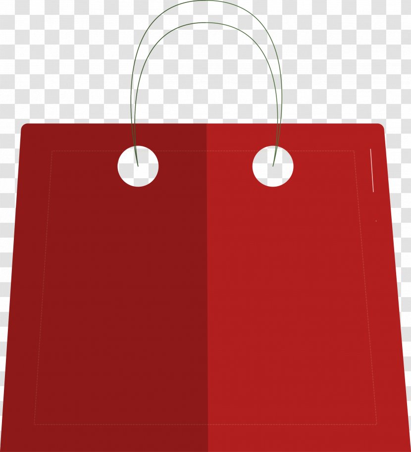 Christmas Shopping Bag - Red - Handbag Rectangle Transparent PNG